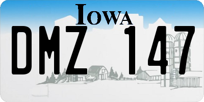 IA license plate DMZ147