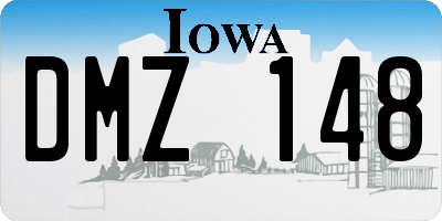 IA license plate DMZ148