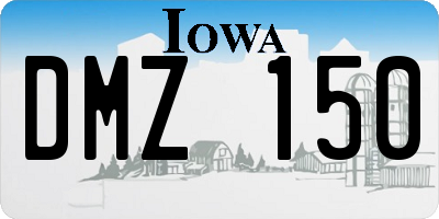IA license plate DMZ150