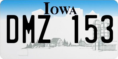 IA license plate DMZ153