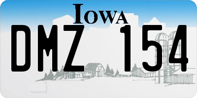 IA license plate DMZ154