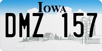IA license plate DMZ157