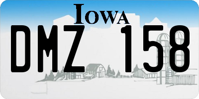 IA license plate DMZ158