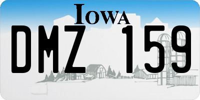 IA license plate DMZ159