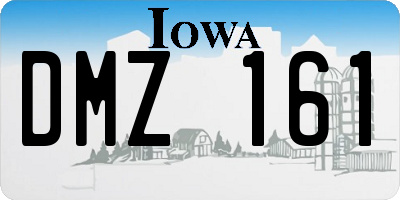 IA license plate DMZ161
