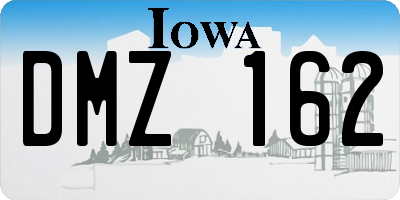 IA license plate DMZ162