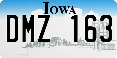 IA license plate DMZ163