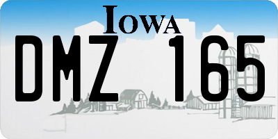 IA license plate DMZ165