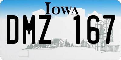 IA license plate DMZ167