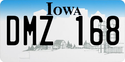 IA license plate DMZ168
