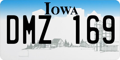 IA license plate DMZ169