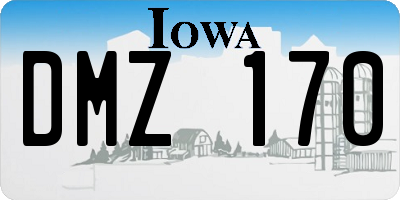 IA license plate DMZ170