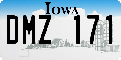IA license plate DMZ171