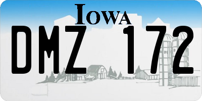 IA license plate DMZ172