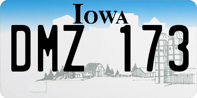 IA license plate DMZ173