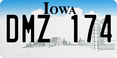 IA license plate DMZ174