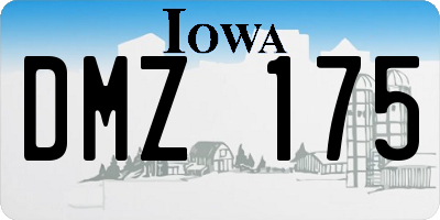 IA license plate DMZ175