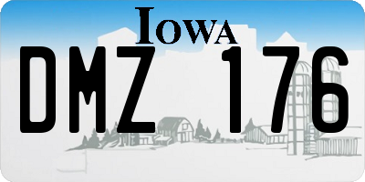 IA license plate DMZ176