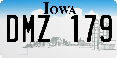IA license plate DMZ179