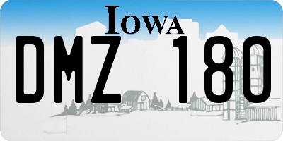 IA license plate DMZ180