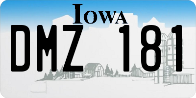IA license plate DMZ181