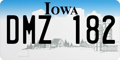 IA license plate DMZ182