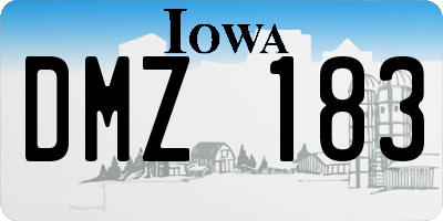 IA license plate DMZ183