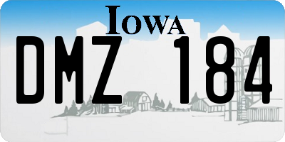 IA license plate DMZ184