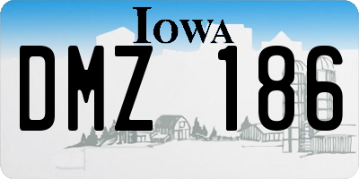 IA license plate DMZ186