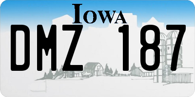IA license plate DMZ187