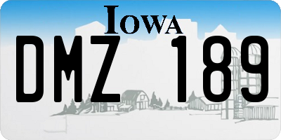 IA license plate DMZ189