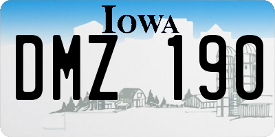 IA license plate DMZ190