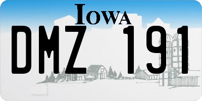 IA license plate DMZ191