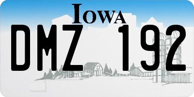 IA license plate DMZ192