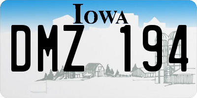 IA license plate DMZ194