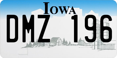 IA license plate DMZ196