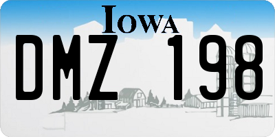 IA license plate DMZ198