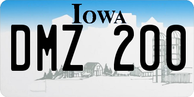 IA license plate DMZ200