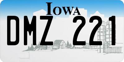 IA license plate DMZ221