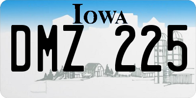 IA license plate DMZ225