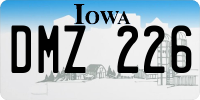 IA license plate DMZ226