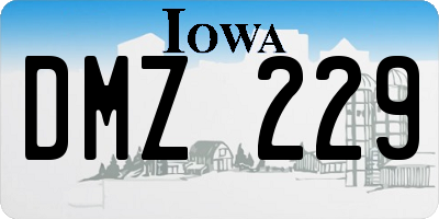 IA license plate DMZ229