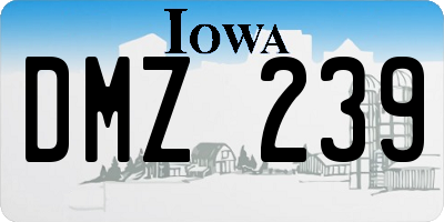 IA license plate DMZ239