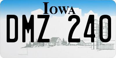 IA license plate DMZ240