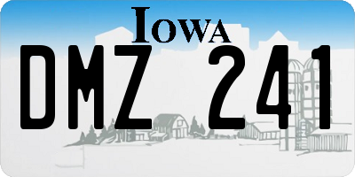 IA license plate DMZ241