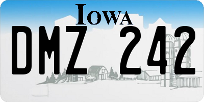 IA license plate DMZ242