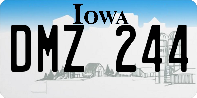 IA license plate DMZ244