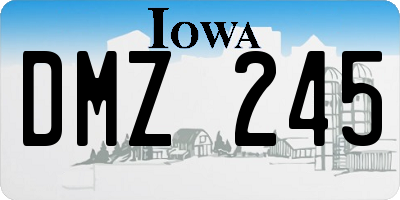 IA license plate DMZ245