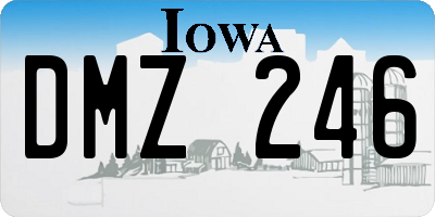 IA license plate DMZ246
