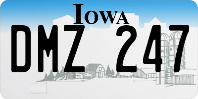 IA license plate DMZ247